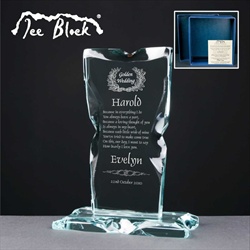 Engraved glass tablet. 50th Anniversary gift for Him.