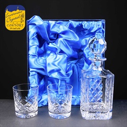 "Inverness Crystal" Decanter Set with engraving space.