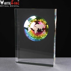 Crystal Block & Globe engraved for Anniversary Gift for Couple. 