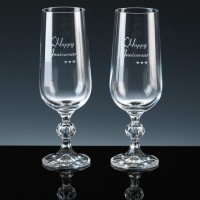 Champagne Flutes for 35th (Coral) Anniversary Gift.