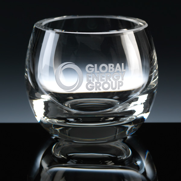 Etched Glass Tealight Holder