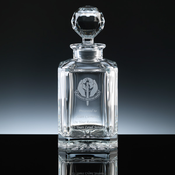 Square Decanter or Whisky Decanter. For engraving.