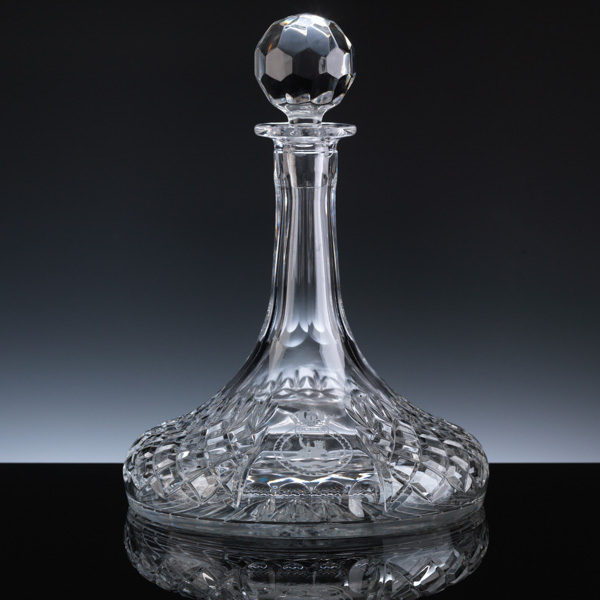 Lead Crystal Ships Decanter, for engraving.