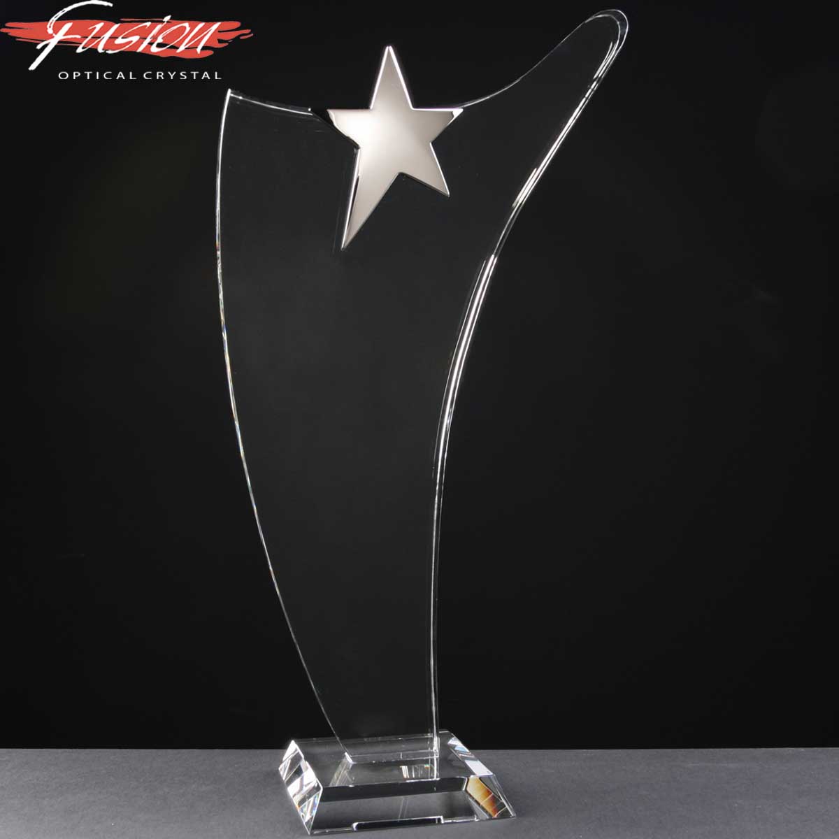 Crystal & Chrome Award, engraved for Employee Recognition Award.