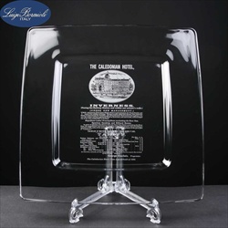 Plate shaped engraved Corporate Plaque for Hotel.