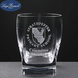 Whisky Glass, engraved for School Gift.