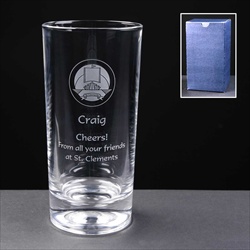 Engraved glass hiball tumbler, for School Prize.