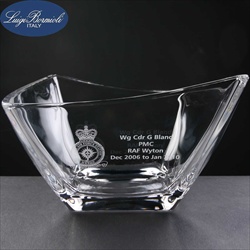 Italian Crystal Fruit Bowl. Engraved Leaving Gift.