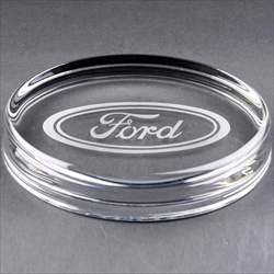 Oval shaped Paperweight, engraved for Corporate Business Gifts.