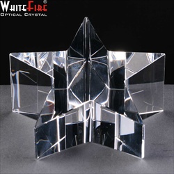 Sloping Star shaped block of crystal for engraving.