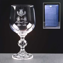 Engraved or printed Claudia Wine Glasses for Football Gifts.