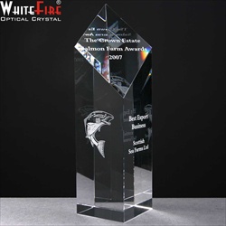 Optical Crystal Block, engraved for Award.