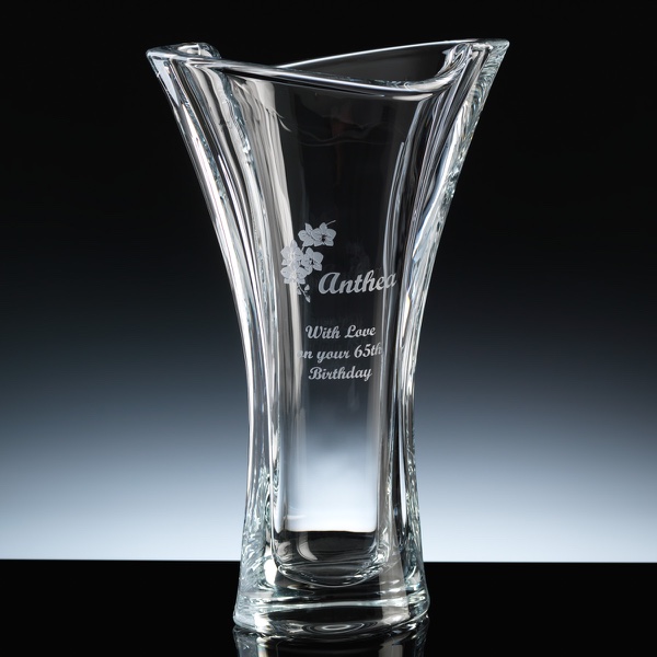 Bohemia Smile Waisted Vase 10 inch, Single, Blue Boxed