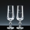 Crystal Gifts 6oz Champagne Flutes Silver Anniversary, Pair, Silver Boxed