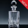 Inverness Crystal Flame Fully Cut 24% Lead Crystal Square Spirit Decanter, Blue Boxed