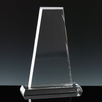 Optical Crystal Award 12 inch Glen Coe, Single, Velvet Casket