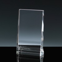 Optical Crystal Award 5 inch Portrait Tablet, Single, Velvet Casket