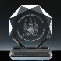 Optical Crystal Award 8 inch Glen Affric, Single, Velvet Casket